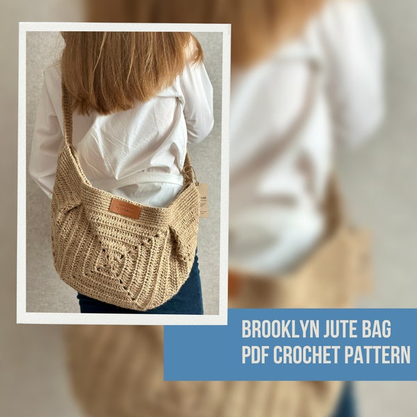 Crochet Tote Bag Pattern Reusable Crossbody Bag, Crossbody Jute Bag Crochet Pattern PDF, Sling Bag Crochet Pattern