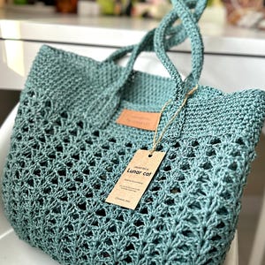 Bast Strandtasche häkeln: Wiederverwendbare Tragetasche (PDF-Muster) Bild 3