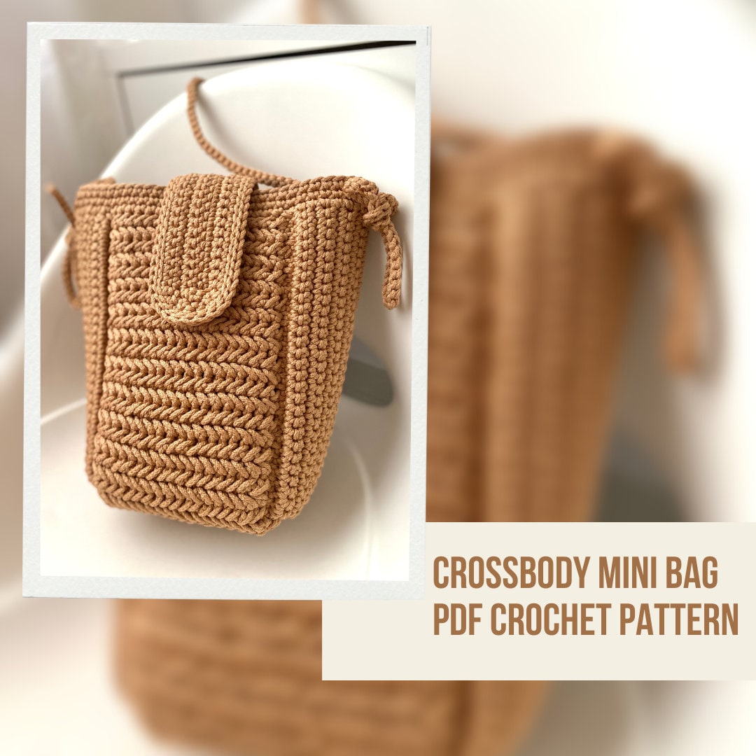 Crochet Crossbody Bag Pattern, Messenger Tote, Beginner Friendly (PDF ...