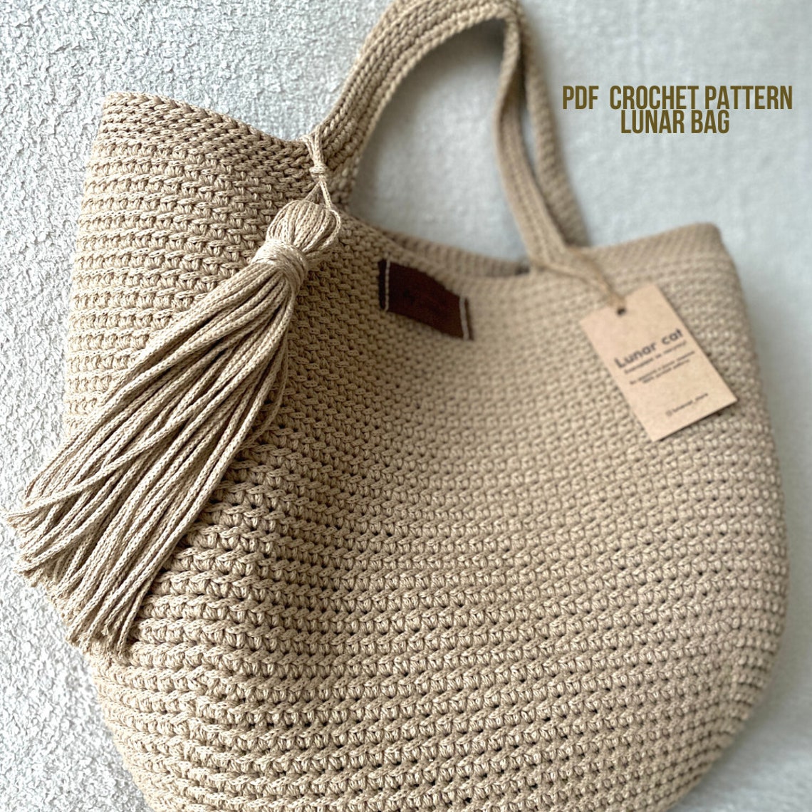 Crochet Tote Bag Pattern Large Beach Bag Reusable Grocery Bag - Etsy