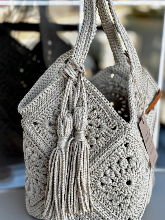 CROCHET PATTERN, Market Bag, Granny Square Bag Pattern, Women Bag, Crochet Purse