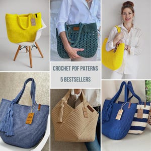 Patrón PDF de bolsos de crochet: bolso de mano, bolso de mano, monedero (descarga digital)
