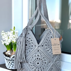 CROCHET PATTERN, Market Bag, Granny Square Bag Pattern, Women Bag, Crochet Purse image 10