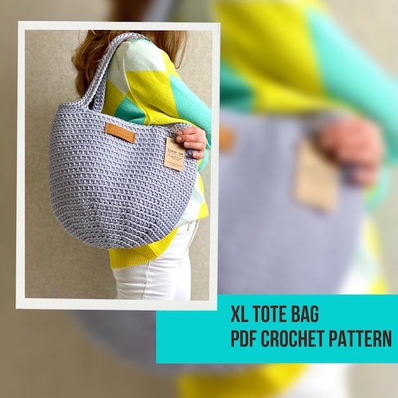 Crochet XL Tote Pattern, Reusable Grocery Bag (PDF Pattern)