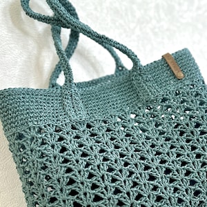 Bast Strandtasche häkeln: Wiederverwendbare Tragetasche (PDF-Muster) Bild 6