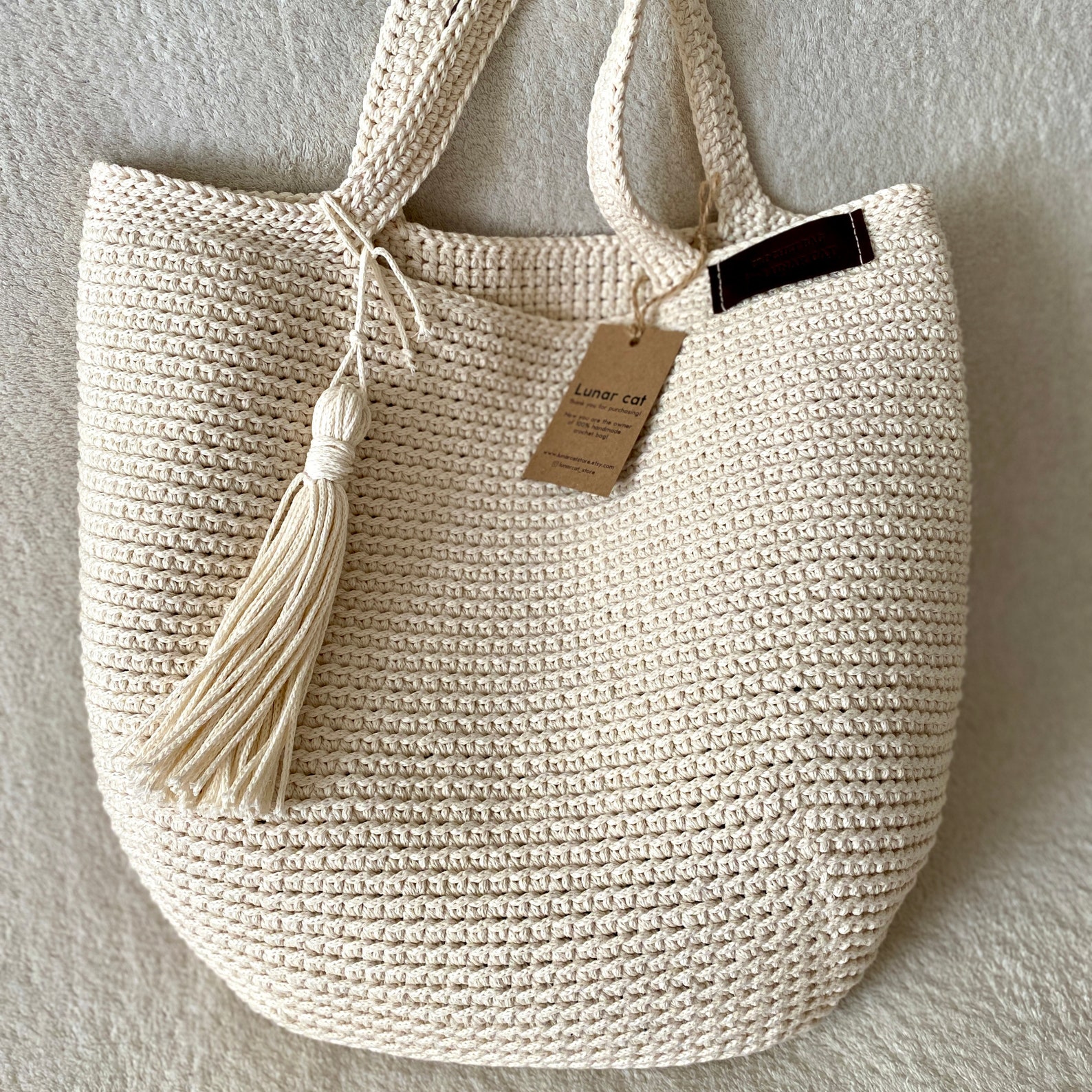 Crochet Tote Bag Pattern Large Beach Bag Reusable Grocery Bag - Etsy