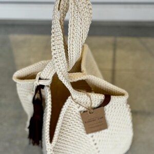 Crochet Granny Square Bag Pattern, 3 mm Polyester Rope Tote Designes (PDF tutorial) image 17