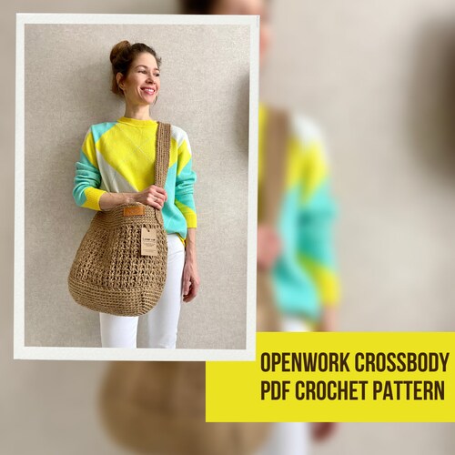 Crochet Jute Bag Pattern Reusable Grocery Bag Crochet Jute Etsy