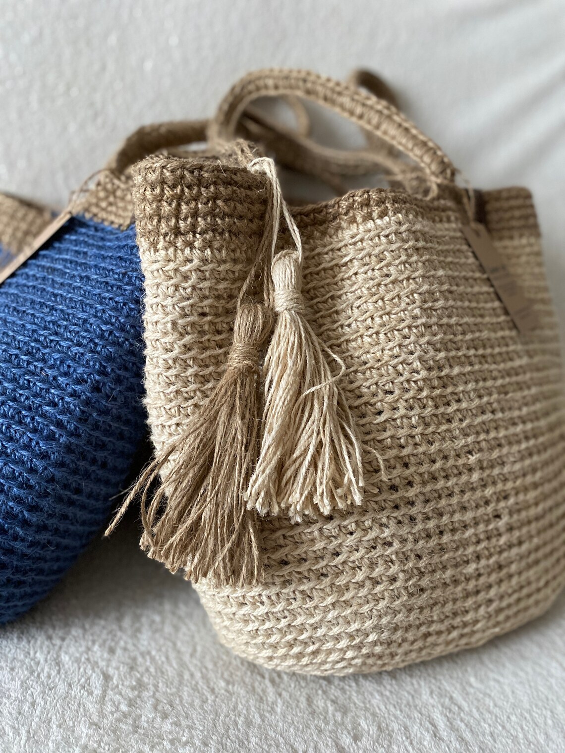 Crochet Jute Bag Pattern Reusable Grocery Bag Crochet Jute - Etsy
