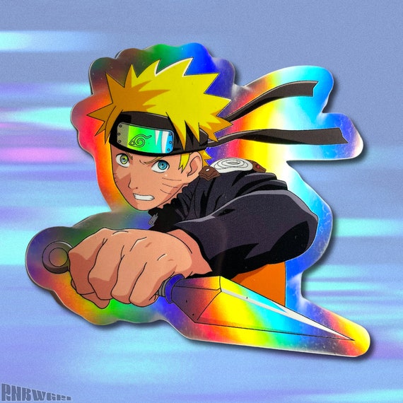 Naruto Holographic Kunai Sticker Etsy