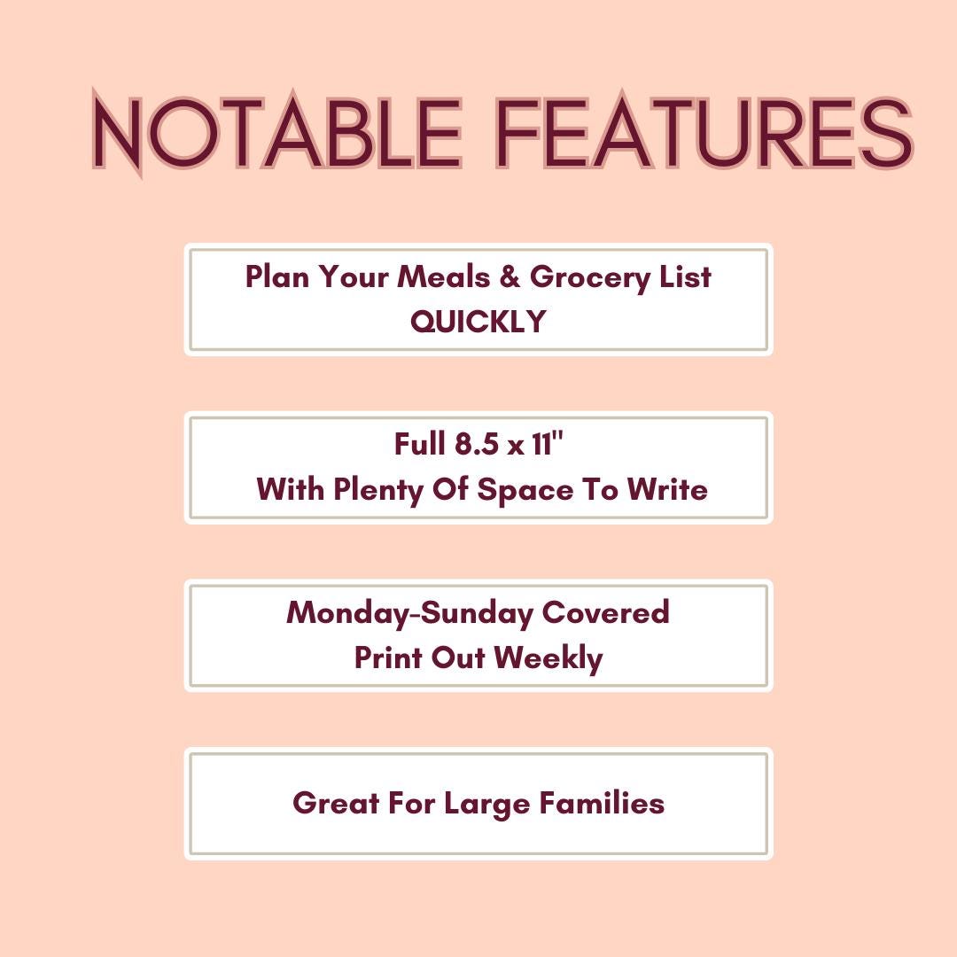 Weekly Meal Planner Printable BUNDLE Deal - Etsy