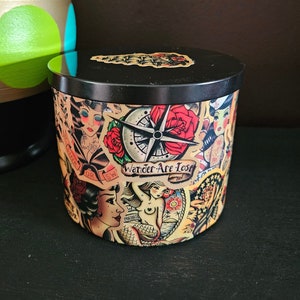 Traditional Tattoo themed jar -decoupage