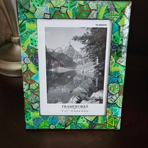 GREEN Dice themed picture frame 5x7