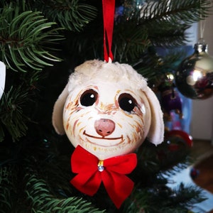 Cute Golden doodle Ornament with bow