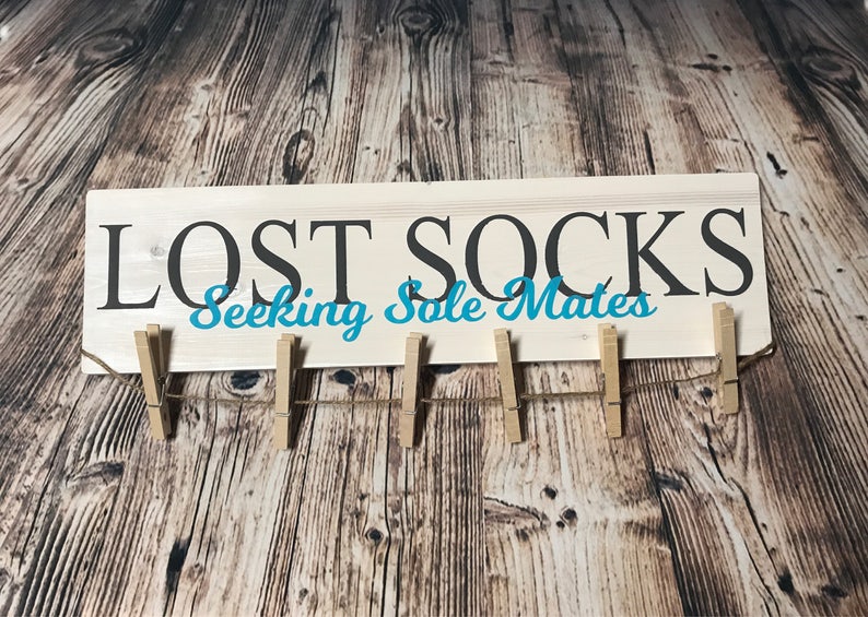 Signo de calcetines perdidos letrero de la sala de lavandería | Etsy