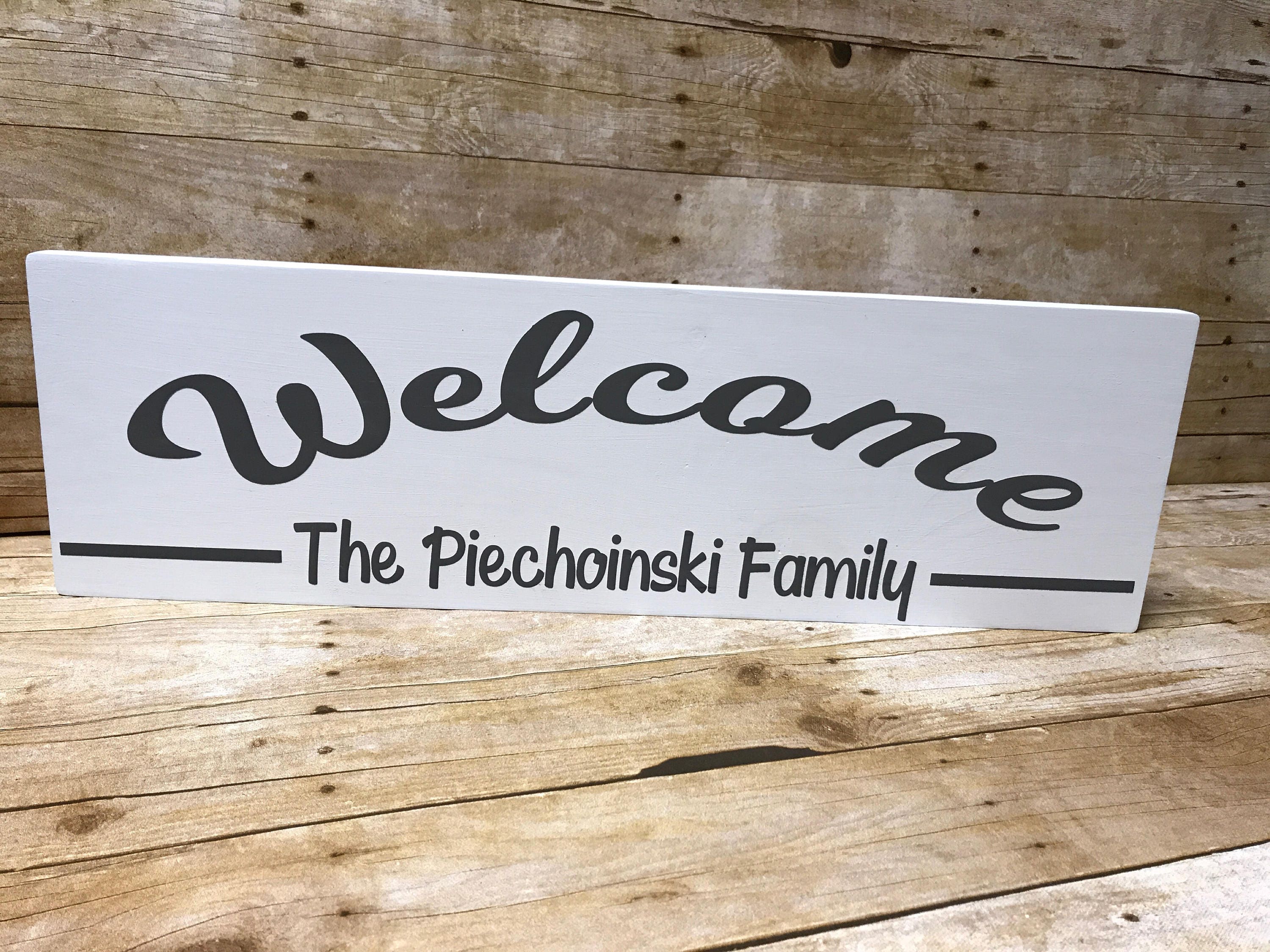 Welcome Sign Family Name Front Door Entry Way 50