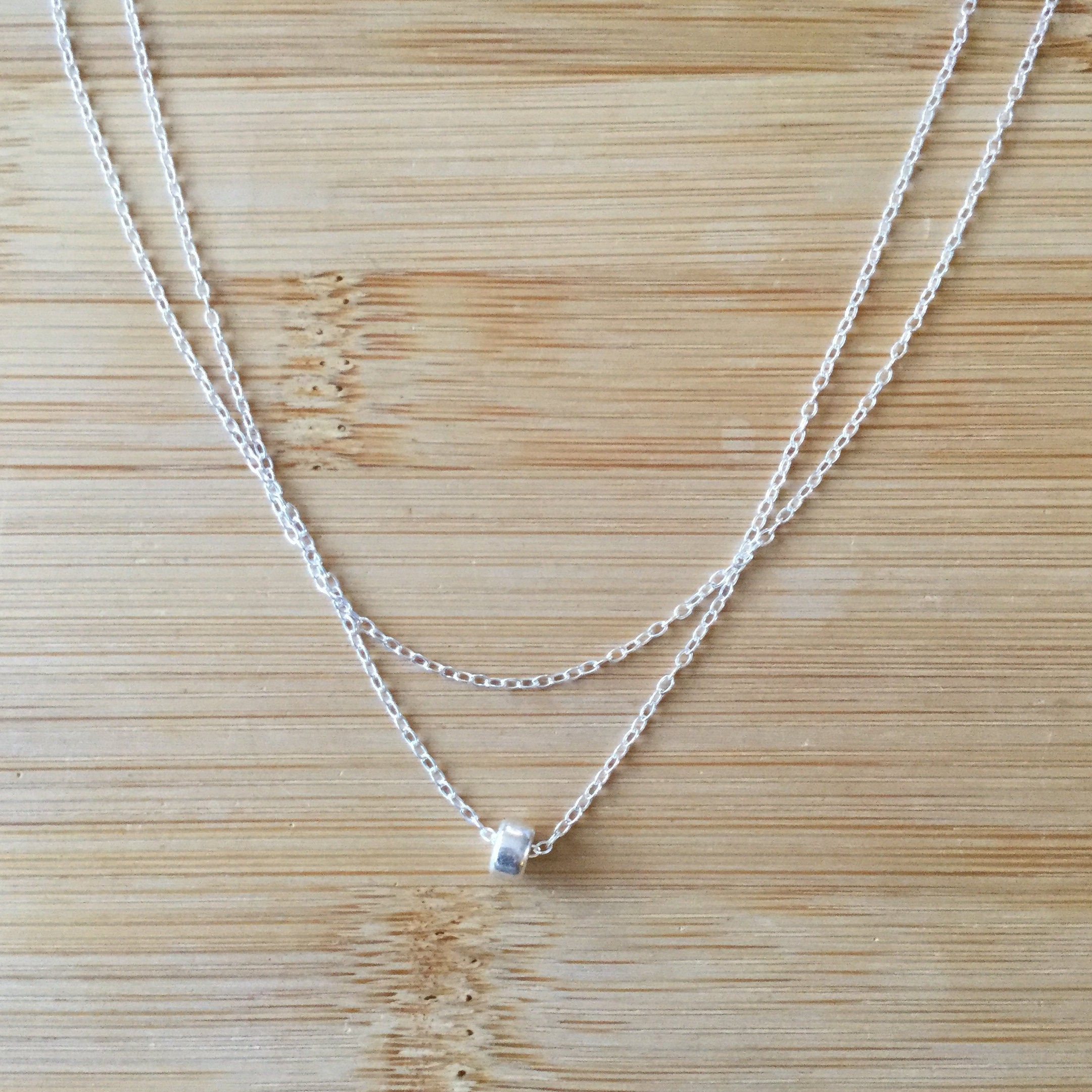 Multi Strand Sterling Silver Necklace Sterling Silver Etsy