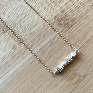Minimalist Mixed Metal Choker Sterling Silver Chain 14K Gold Filled Tube Necklace Layering Necklace Mixed Metal Tube Necklace