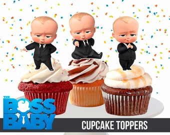 The Boss Baby Cupcake Toppers, Printable, The Boss Baby Party, 2,5 inches tall, 3 The Boss Baby Toppers, Instant Download