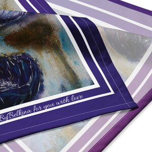 Exclusive handmade design silky scarf, &quot;Abstract flowers&quot; Autor&#39;s painting on silky scarves
