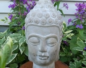 Buddha Head Bust Spiritual Decor Indoor Outdoor Garden Statue Concrete