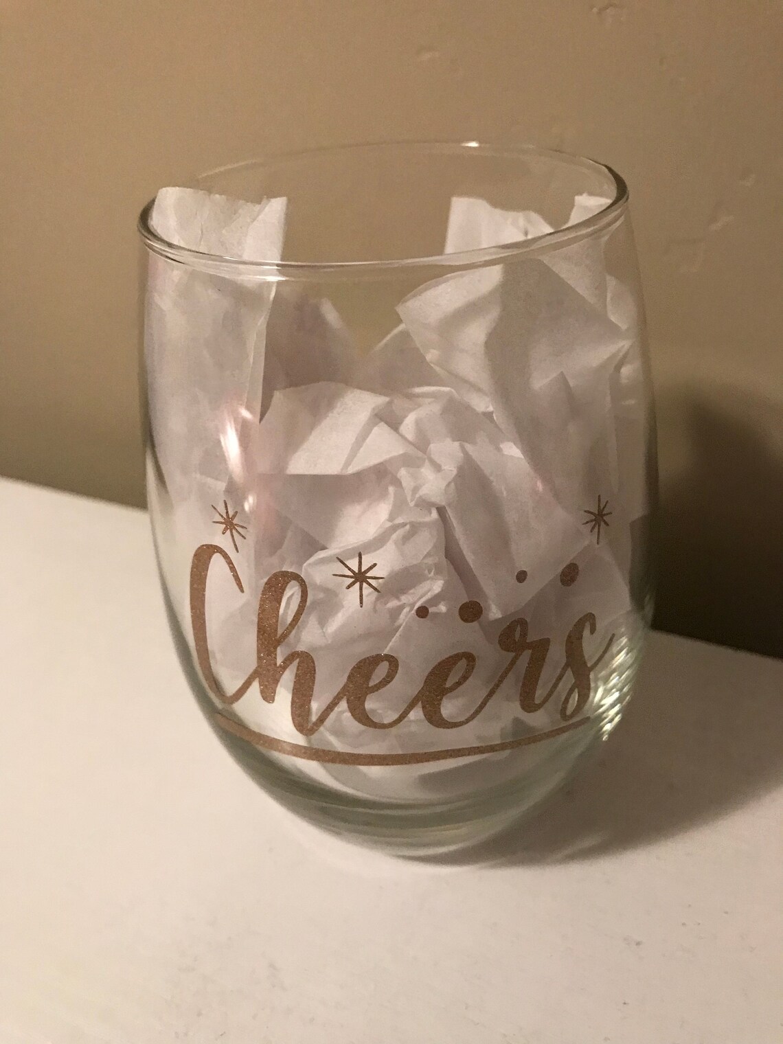 Cheers Wine Glass Etsy