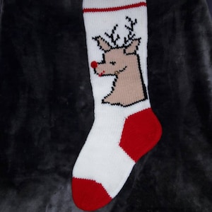 Personalized Reindeer Knitted Christmas Stocking
