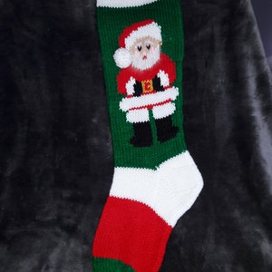 Personalized Knitted Christmas Stocking Santa w/bell