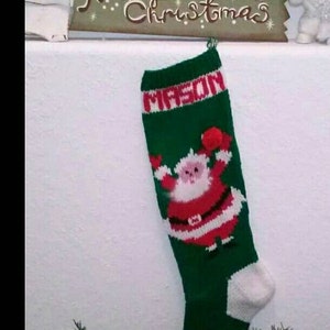 Personalized Rotund Santa Knitted Christmas Stocking
