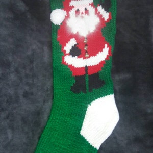 Personalized Waving Santa Knitted Christmas Stocking