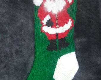 Personalized Waving Santa Knitted Christmas Stocking