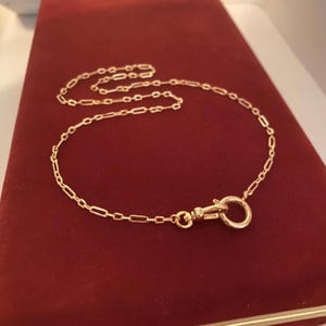 Charm Necklace - Pic Length Chain Dog clip Spring Swivel Clasp Gold plated