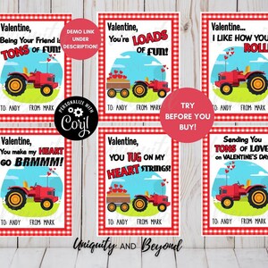 Traktor, Bauernhof, Klassenzimmer Valentinskarten, Kinder Valentinskarten, Schule Valentinskarten, Kindertagesstätte Valentinskarten, Valentinskarte für Kind, druckbar