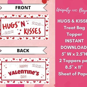Printable Valentine's Day Treat Bag Topper, Valentine Bag Toppers ...