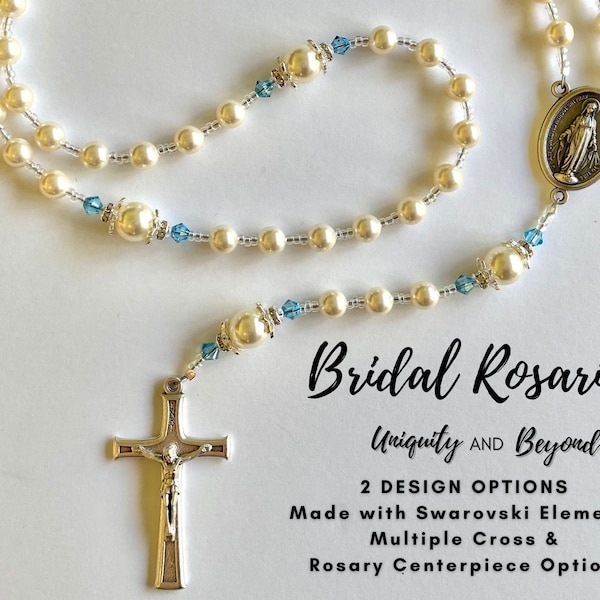 Wedding Rosary, Bridal Bouquet Rosary, Personalized Rosary, Bridal Rosary, Catholic Gifts, Religious Gifts, Gifts for Her, Gift for Mom