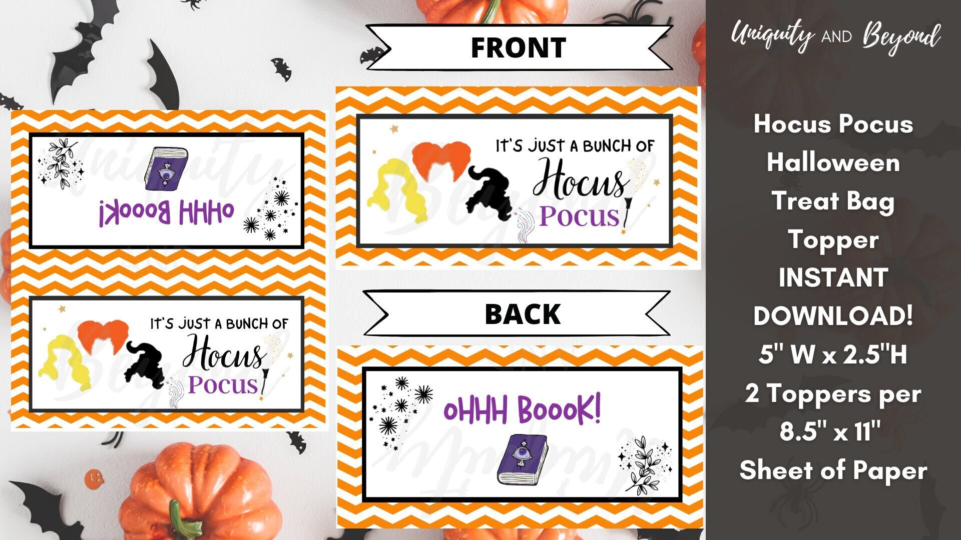 Printable Halloween Treat Bag Topper Hocus Pocus Halloween - Etsy Nederland