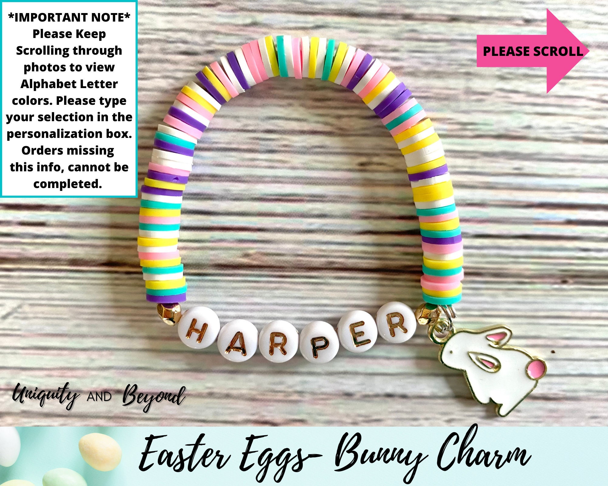 Easter Basket Stuffer Kids Easter Bracelet Easter Bunny 