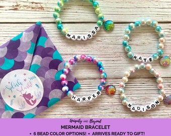 Mermaid Bracelet, Mermaid Gift, Kids Birthday Gift, Mermaid Bracelet for Girls, Mermaid Birthday Gift, Mermaid Gift for Kid, Beaded Bracelet