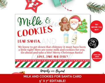 Milk and Cookies for Santa, Cookies for Santa, Santa Letter, Letter to Santa, Letter from Santa, Christmas Cookies, Christmas Game, Editable