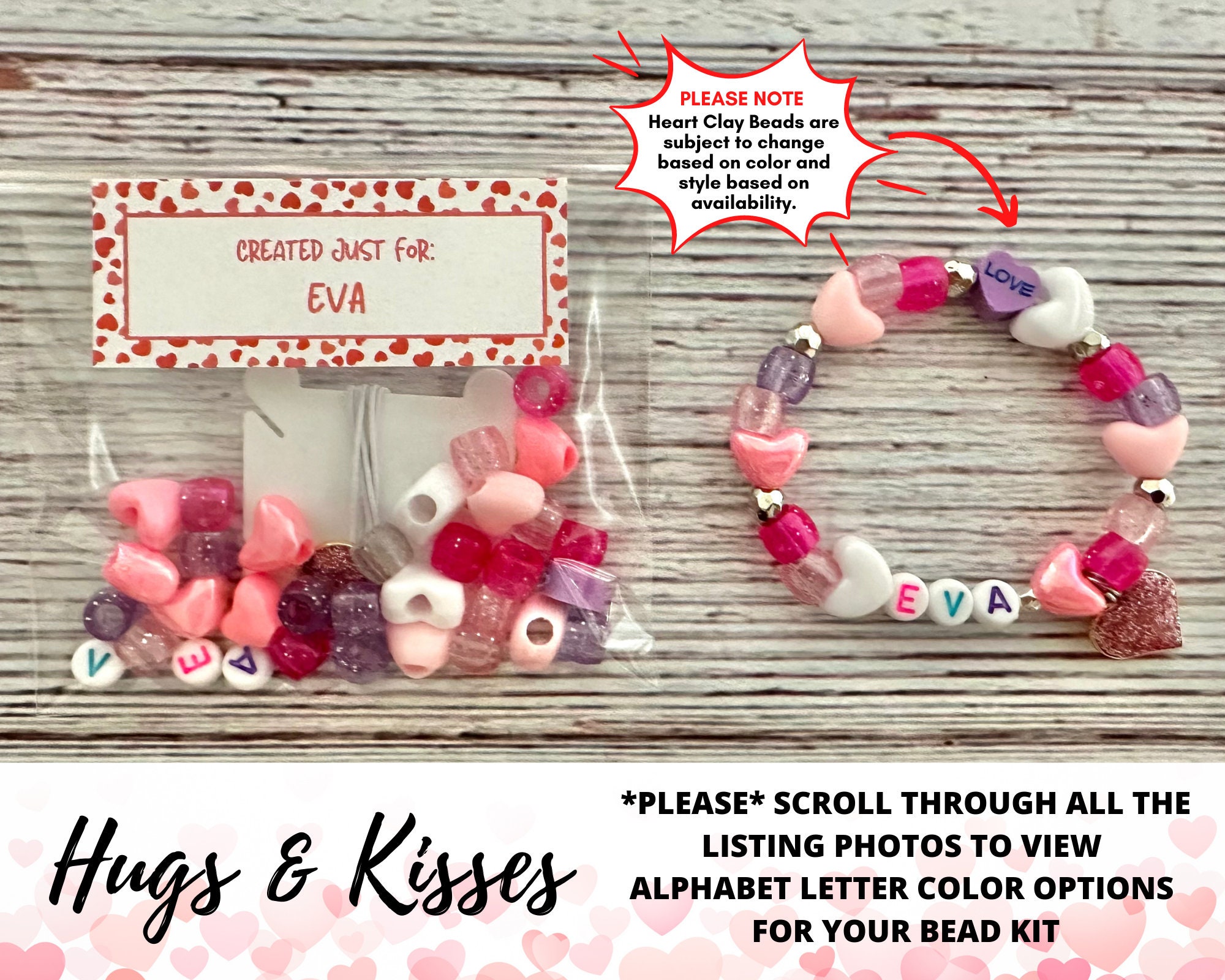 Valentine's Day Kids Jewelry Making Kit, Lot of 2 Kits, 1 Bracelet and 1  Necklace, Party Activity, Gifting. 