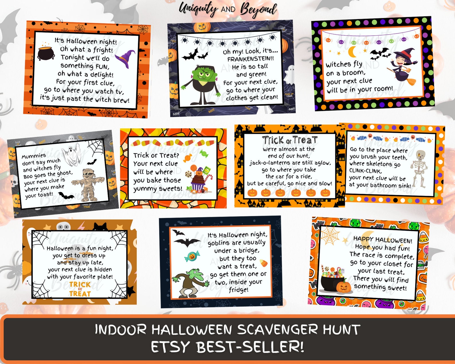 INDOOR Halloween Scavenger Hunt Halloween Treasure Hunt - Etsy