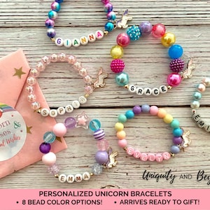 Unicorn bracelet, Unicorn gift, Kids birthday gift, Unicorn bracelet for girls, Unicorn birthday gift, Unicorn gift for kid, Beaded Bracelet