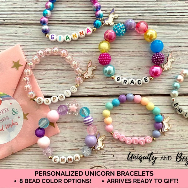 Unicorn bracelet, Unicorn gift, Kids birthday gift, Unicorn bracelet for girls, Unicorn birthday gift, Unicorn gift for kid, Beaded Bracelet