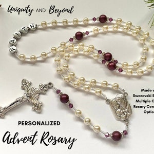 Personalized Advent Rosary, Advent Calendar, The Christmas Story, Christmas Rosary, Catholic Gifts, Gifts for Her, Personalized Name Gifts