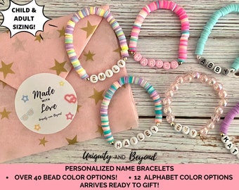 Name Bracelet, Girls Name Bracelet, Personalized, Heishi Bracelet, Gift for Kid, Friendship Bracelet, Toddler Bracelet, Birthday Gift