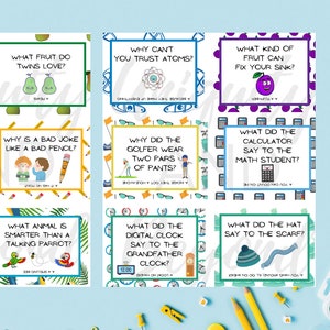 Kids Lunch Note Jokes, Printable Lunch Note Jokes, Lunch Joke Notes ...