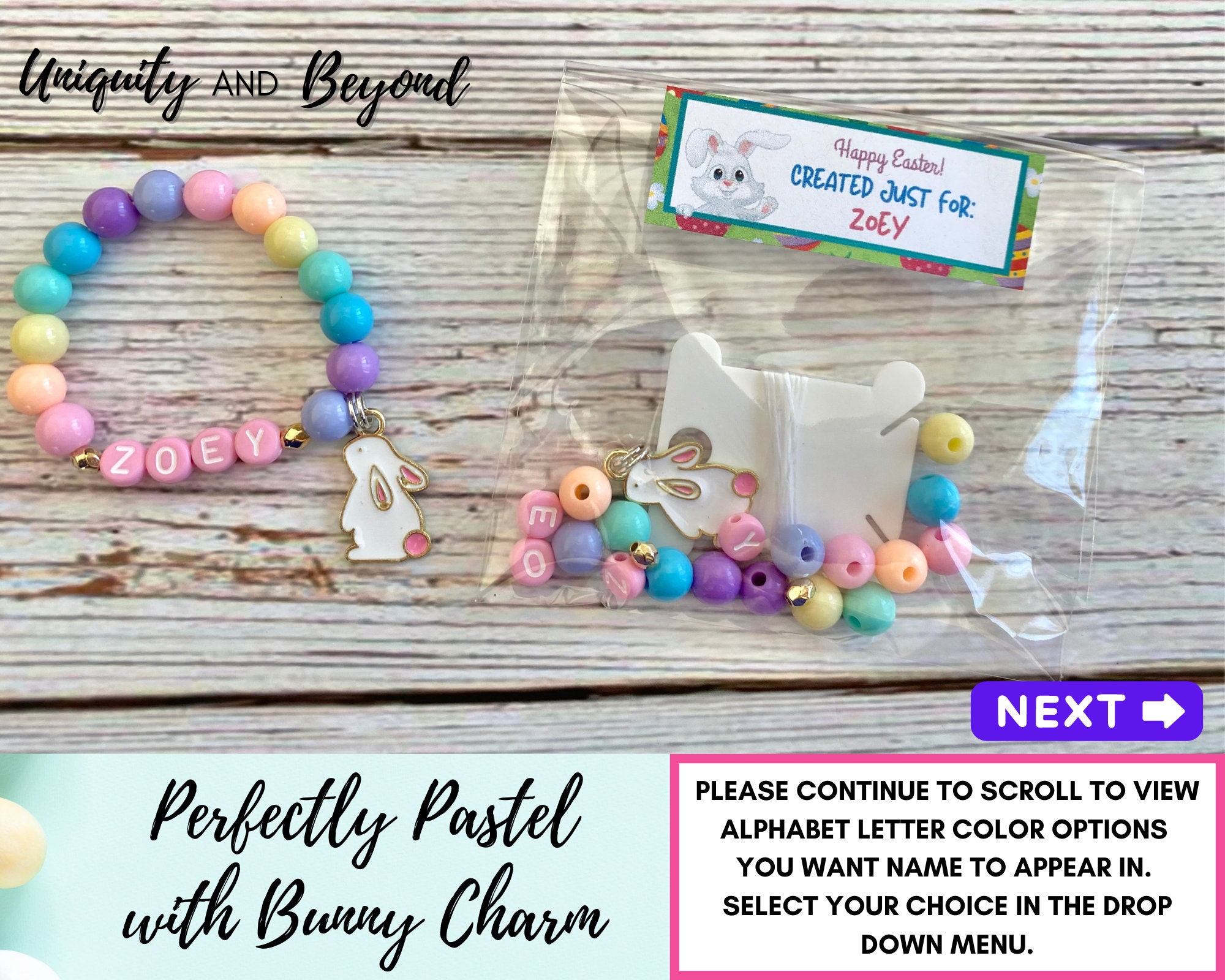Easter Bunny Charm Bracelet Kits (Pack of 3) Easter Crafts for Kids