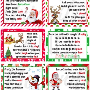 EDITABLE Christmas Scavenger Hunt Clues, Christmas Treasure Hunt ...