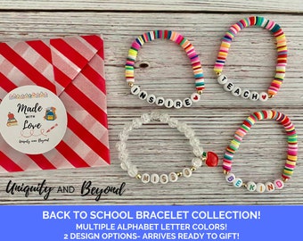 First Day of School Bracelet, Back to School Bracelet, Mommy and Me Bracelets, Teacher Appreciation, Teacher Bracelets, Apple Bracelet