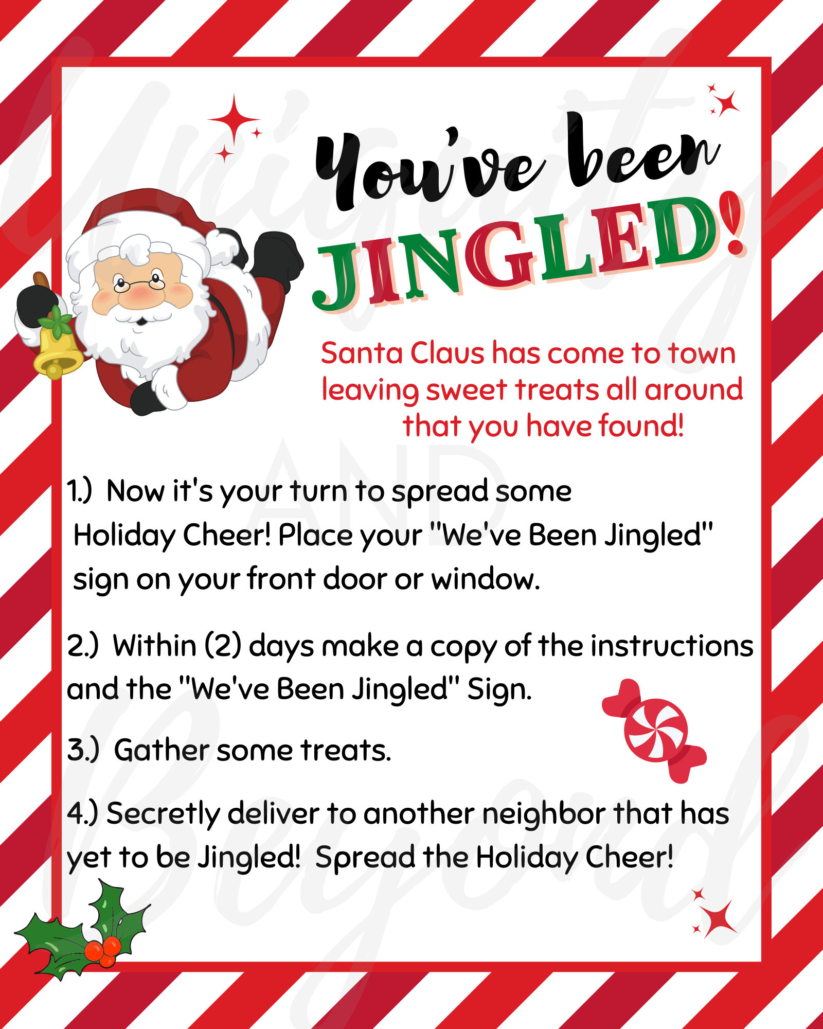 We've Been Jingled Sign, You've Been Jingled, Christmas Games, Christmas Printable, Party Games, Holiday Party Games, Co Worker Game - Etsy for Free Printable You Ve Been Jingled